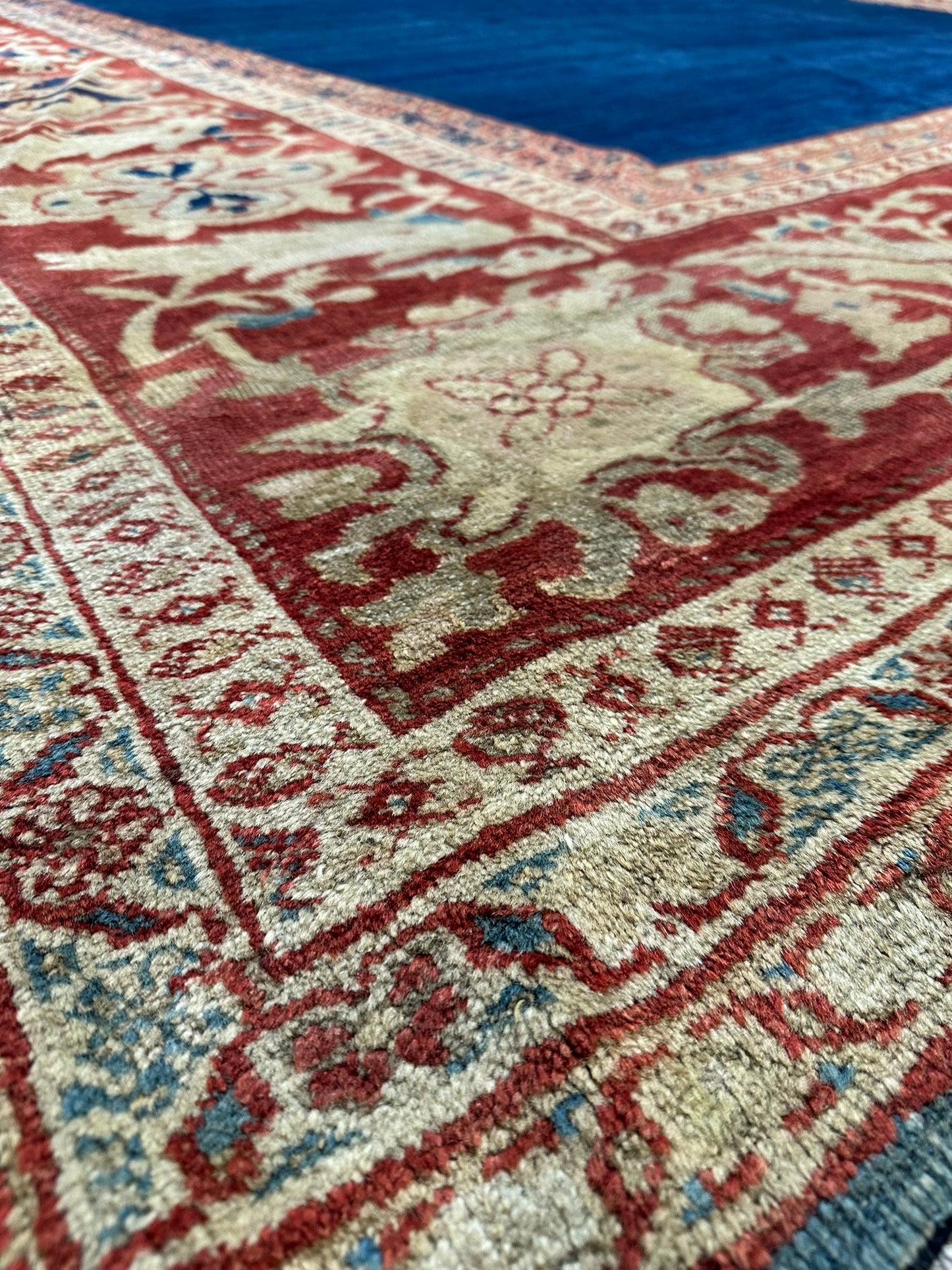 Orientteppich handgeknüpft 460x375 cm antik naturfarben Mahal Ziegler