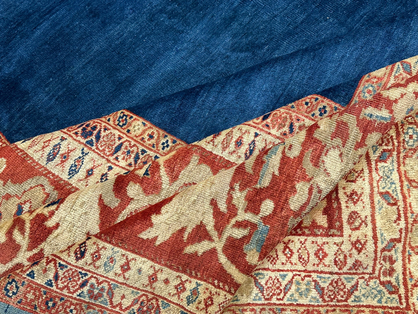Orientteppich handgeknüpft 460x375 cm antik naturfarben Mahal Ziegler