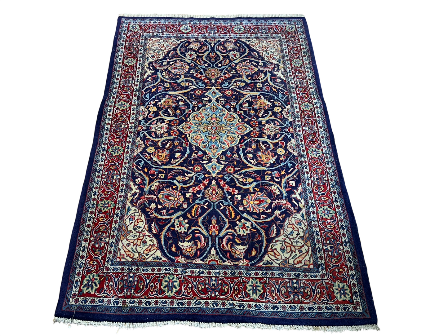 Orientteppich handgeknüpft Sarough Medaillon 200x135 cm