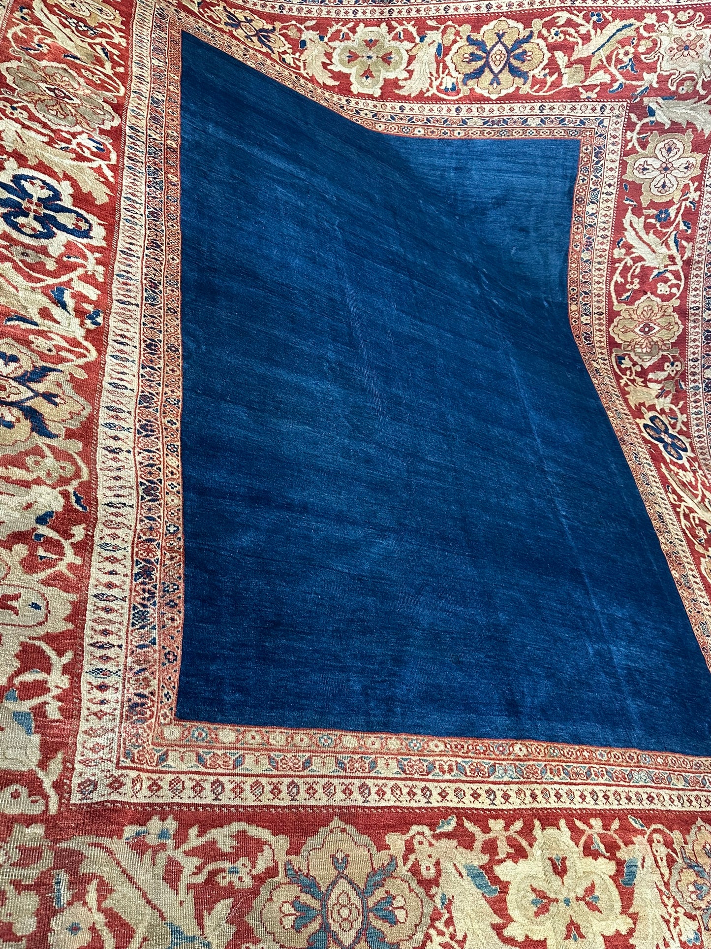 Orientteppich handgeknüpft 460x375 cm antik naturfarben Mahal Ziegler