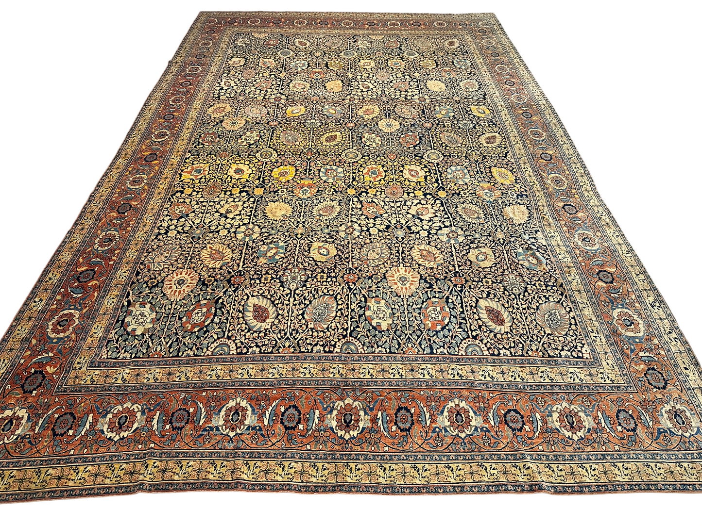 Orientteppich handgeknüpft 515x337 cm antik naturfarben Täbriz Hadji Jilali
