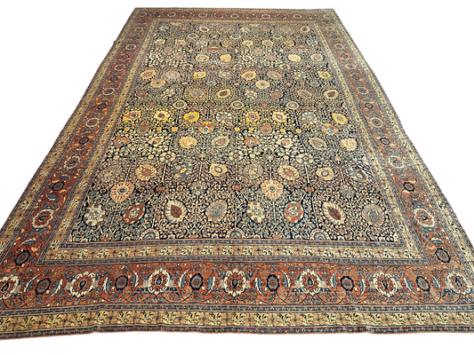 Orientteppich handgeknüpft 515x337 cm antik naturfarben Täbriz Hadji Jilali