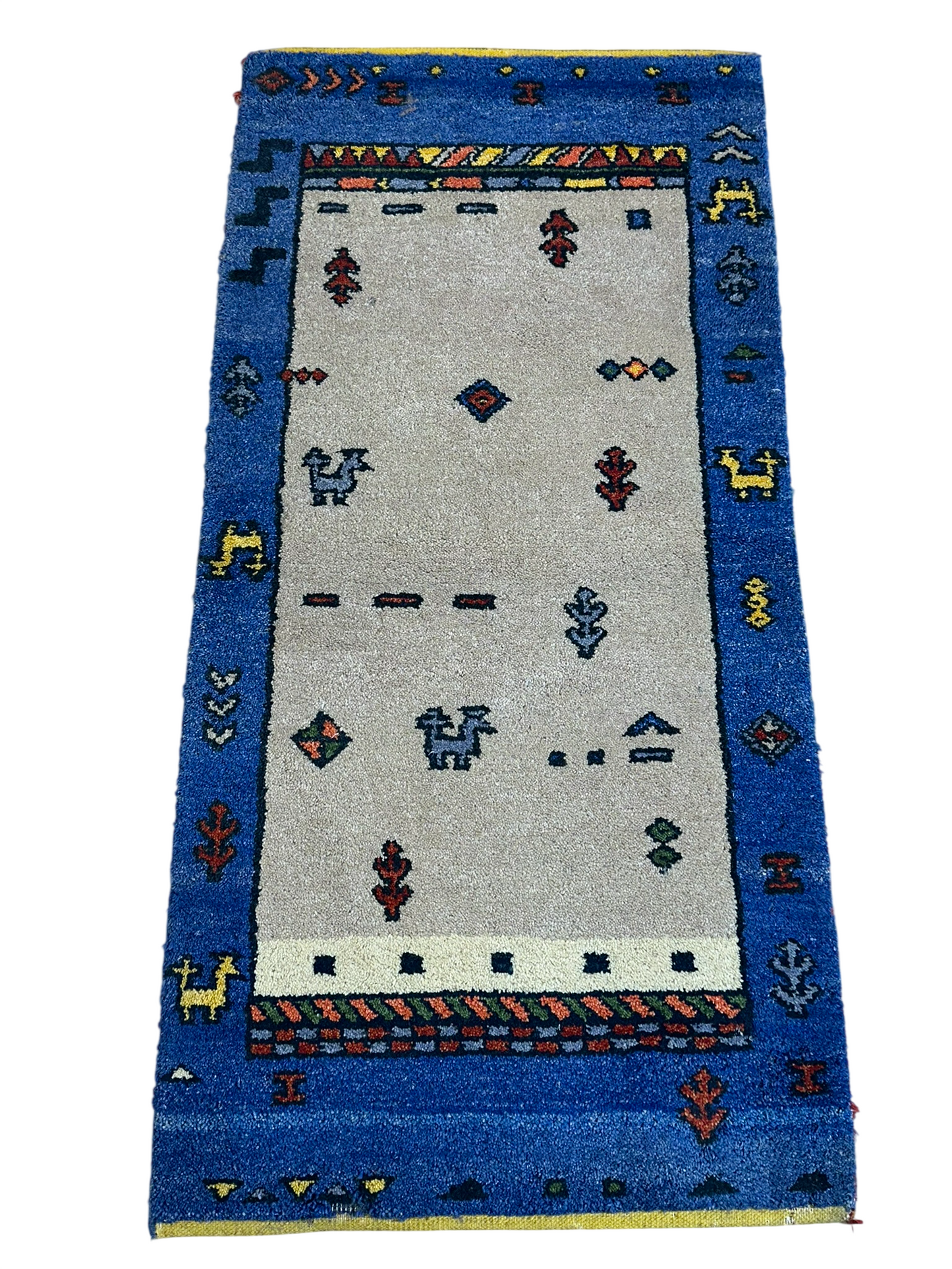 Orientteppich handgeknüpft Gabbeh Indian 140x70 cm