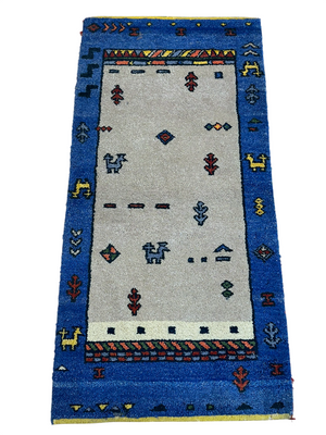 Orientteppich handgeknüpft Gabbeh Indian 140x70 cm