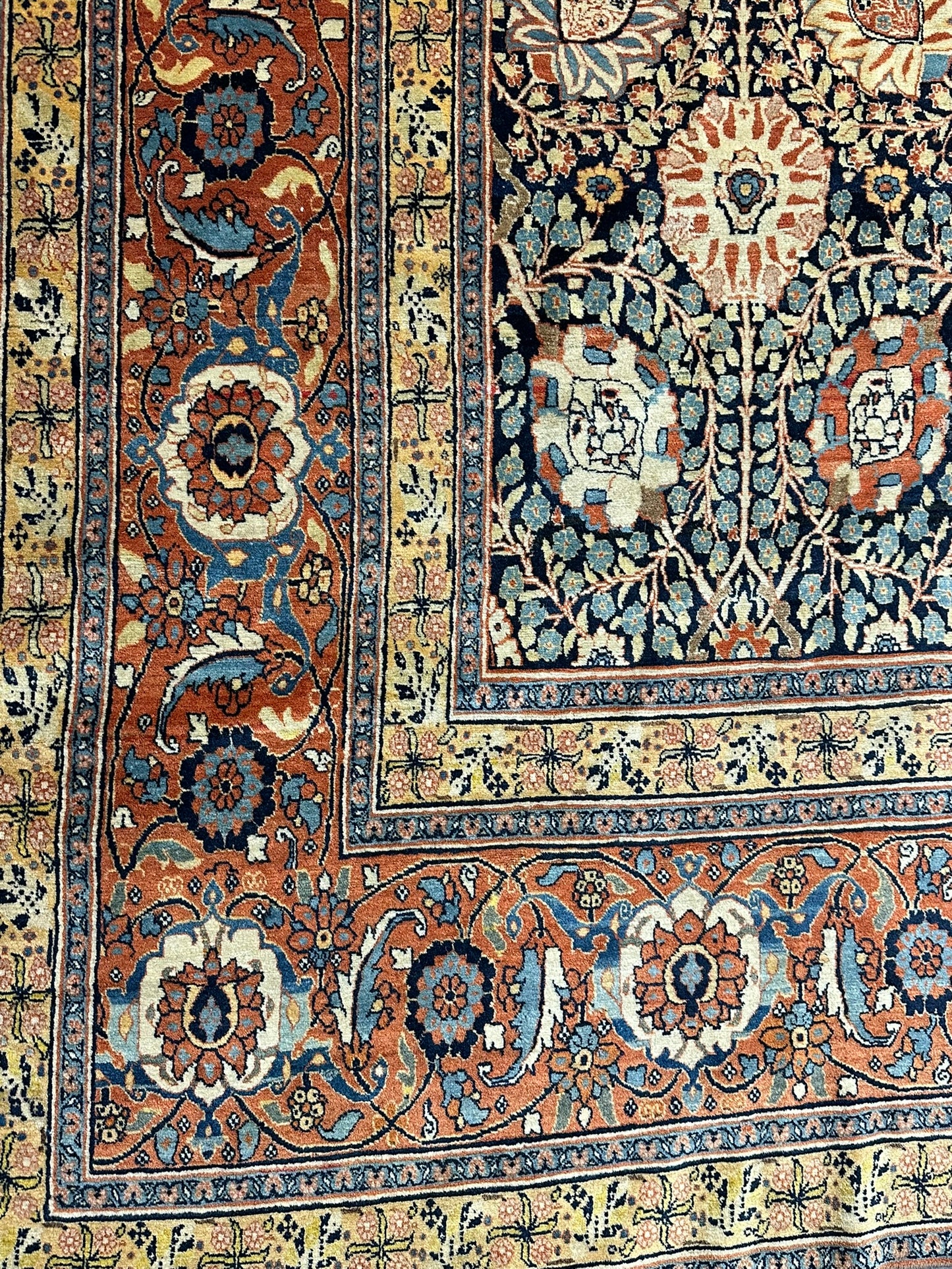 Orientteppich handgeknüpft 515x337 cm antik naturfarben Täbriz Hadji Jilali