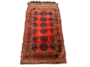 Handgeknüpfter Orientteppich Antiker Afghan Art Deco Salztasche 120x70 cm