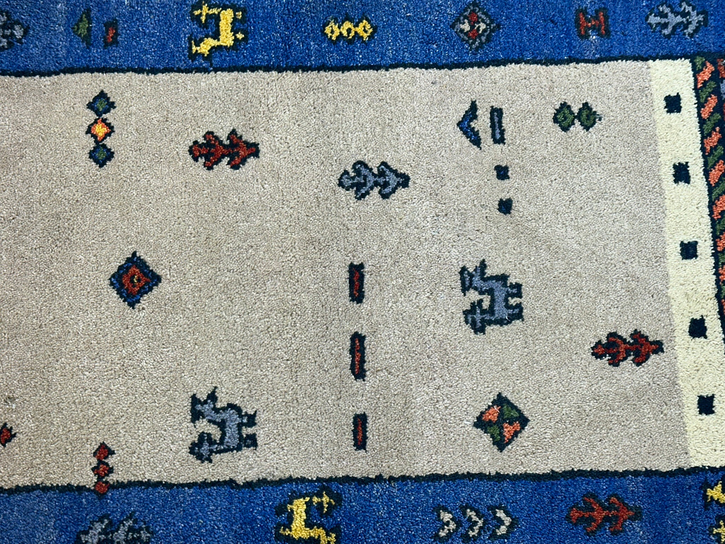 Orientteppich handgeknüpft Gabbeh Indian 140x70 cm