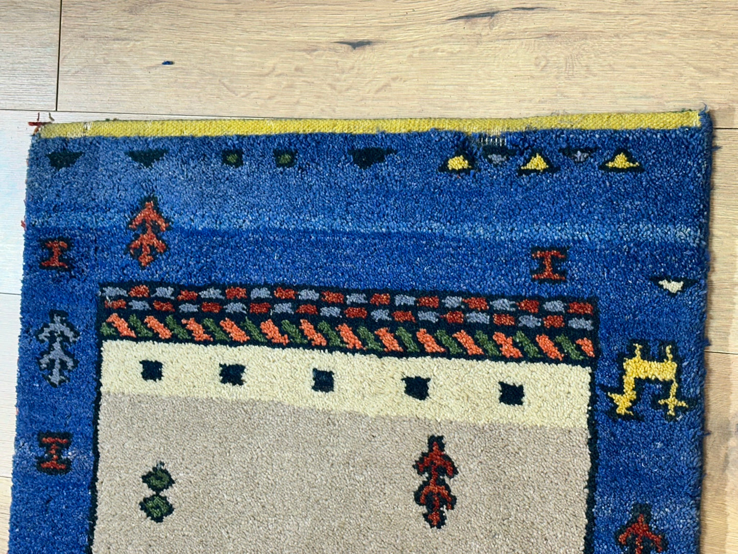 Orientteppich handgeknüpft Gabbeh Indian 140x70 cm