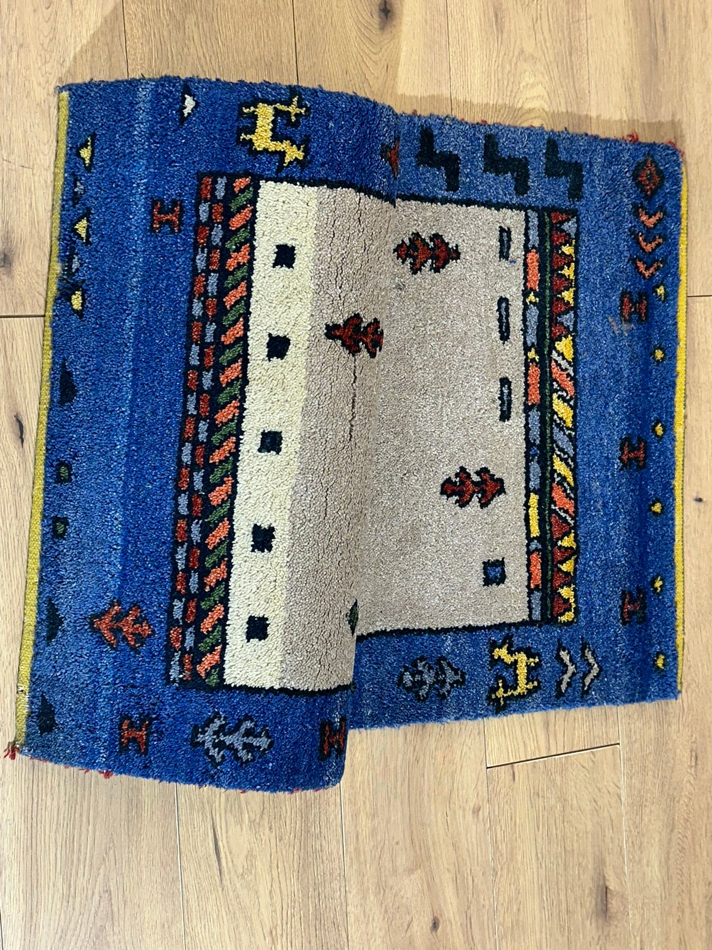 Orientteppich handgeknüpft Gabbeh Indian 140x70 cm