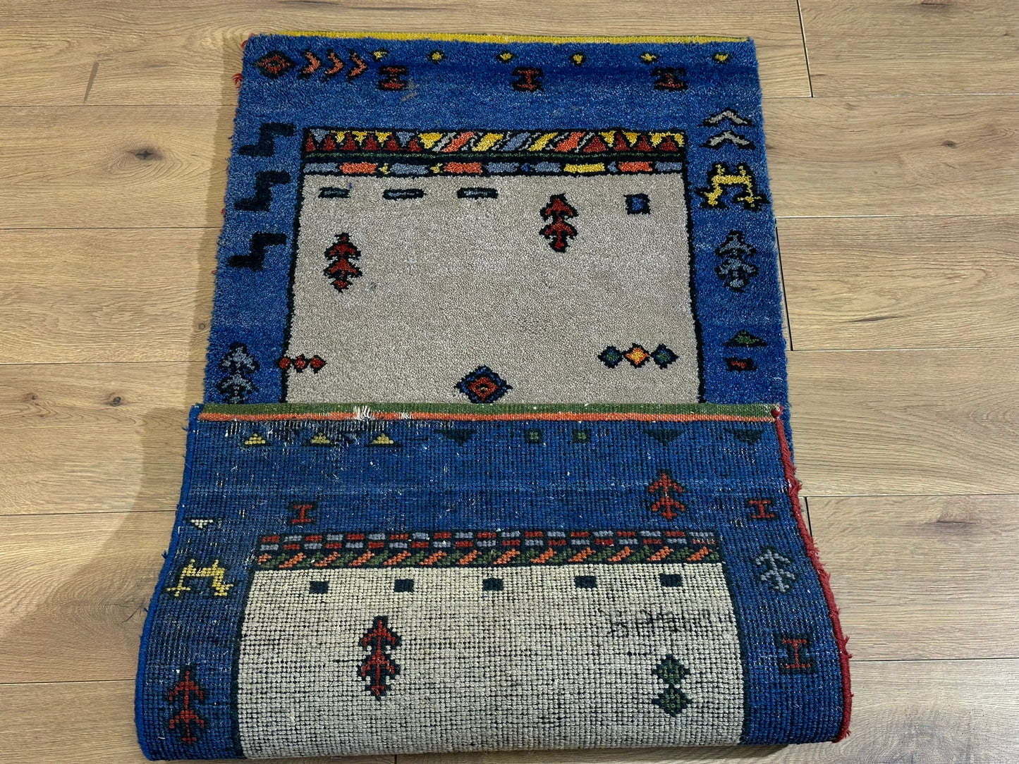 Orientteppich handgeknüpft Gabbeh Indian 140x70 cm