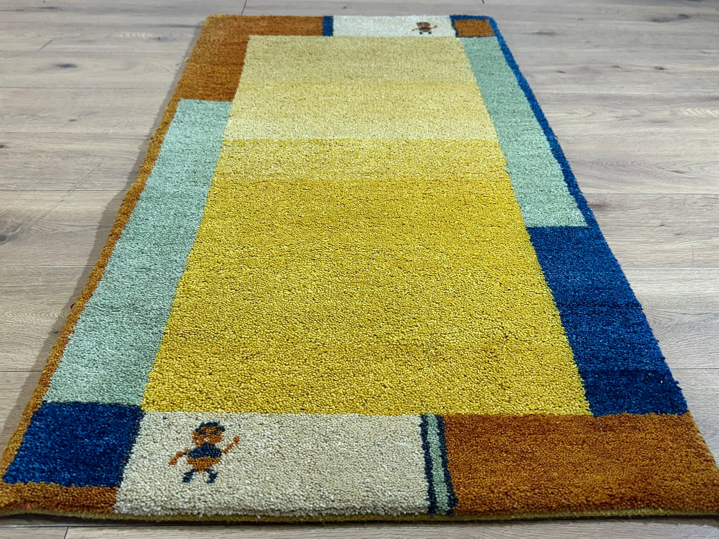 Orientteppich handgeknüpft Gabbeh Indian 140x70 cm