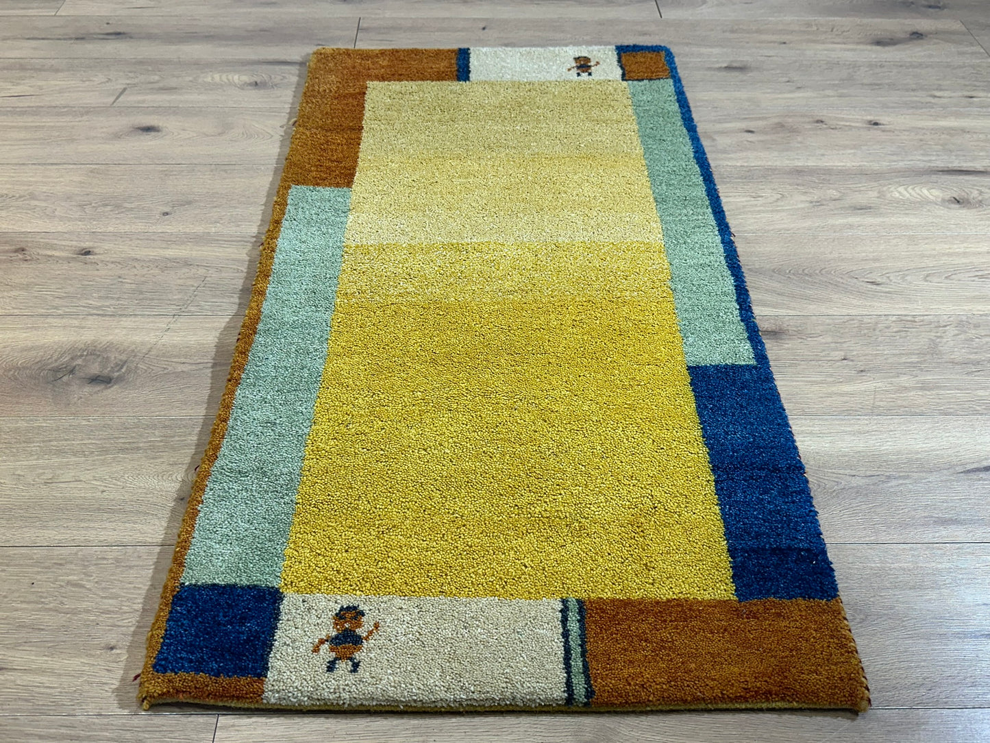 Orientteppich handgeknüpft Gabbeh Indian 140x70 cm