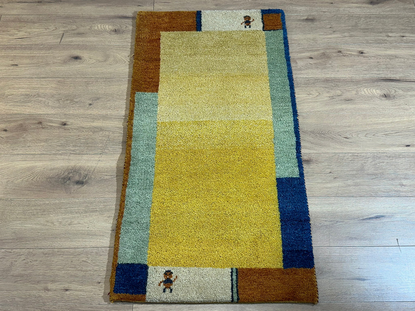 Orientteppich handgeknüpft Gabbeh Indian 140x70 cm