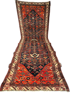 Orientteppich handgeknüpft 690x150 cm antik naturfarben Bidjar selten