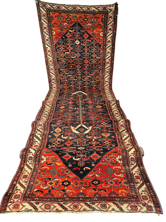Orientteppich handgeknüpft 690x150 cm antik naturfarben Bidjar selten