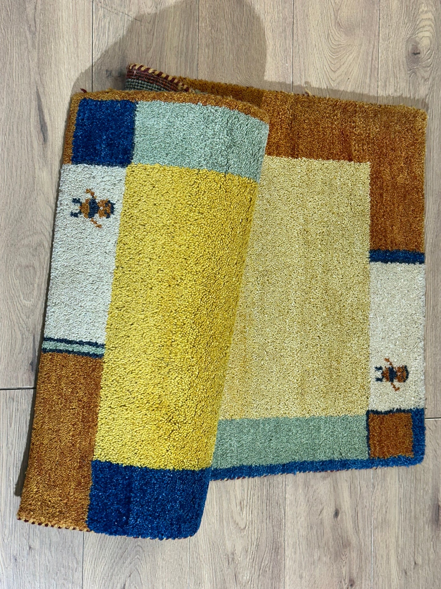 Orientteppich handgeknüpft Gabbeh Indian 140x70 cm