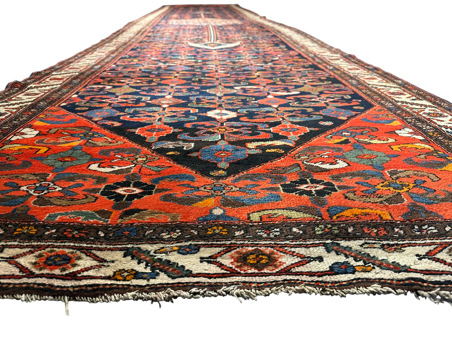 Orientteppich handgeknüpft 690x150 cm antik naturfarben Bidjar selten