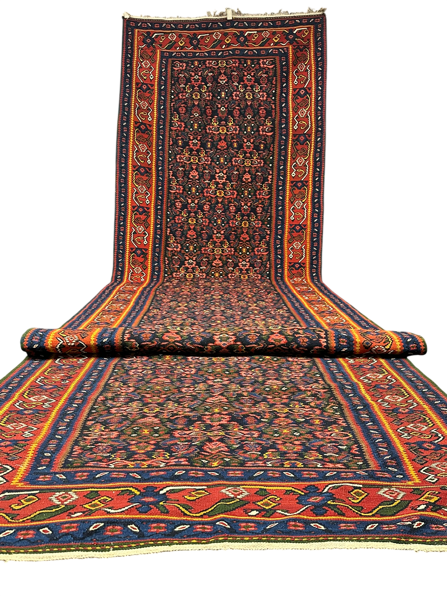 Orientteppich handgeknüpft Senneh Läufer 677x138 cm