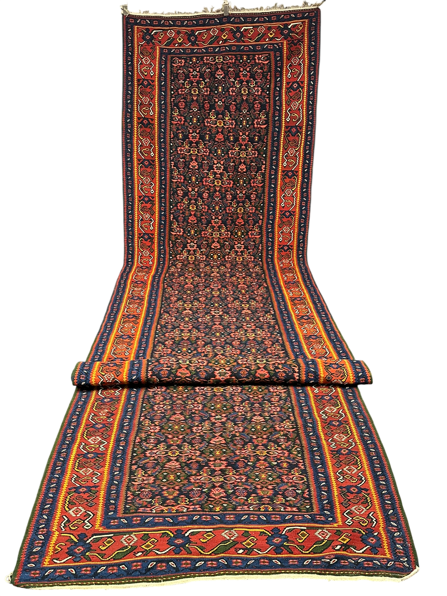 Orientteppich handgeknüpft Senneh Läufer 677x138 cm