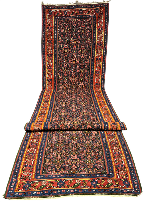 Orientteppich handgeknüpft Senneh Läufer 677x138 cm