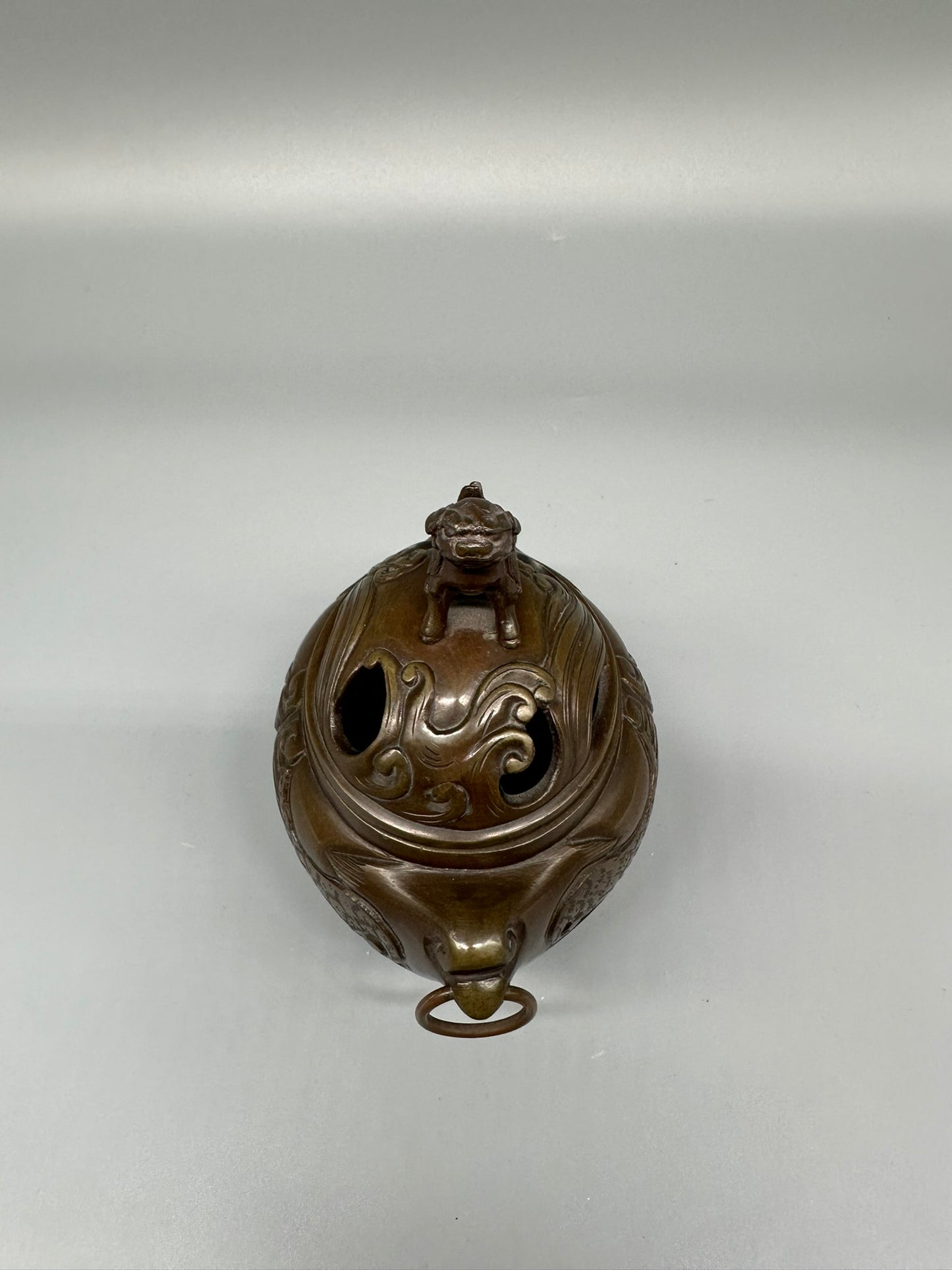 Antikes Bronze Räuchergefäß aus Japan