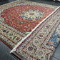 Orientteppich handgeknüpft 393x302 Täbriz Muster 50er