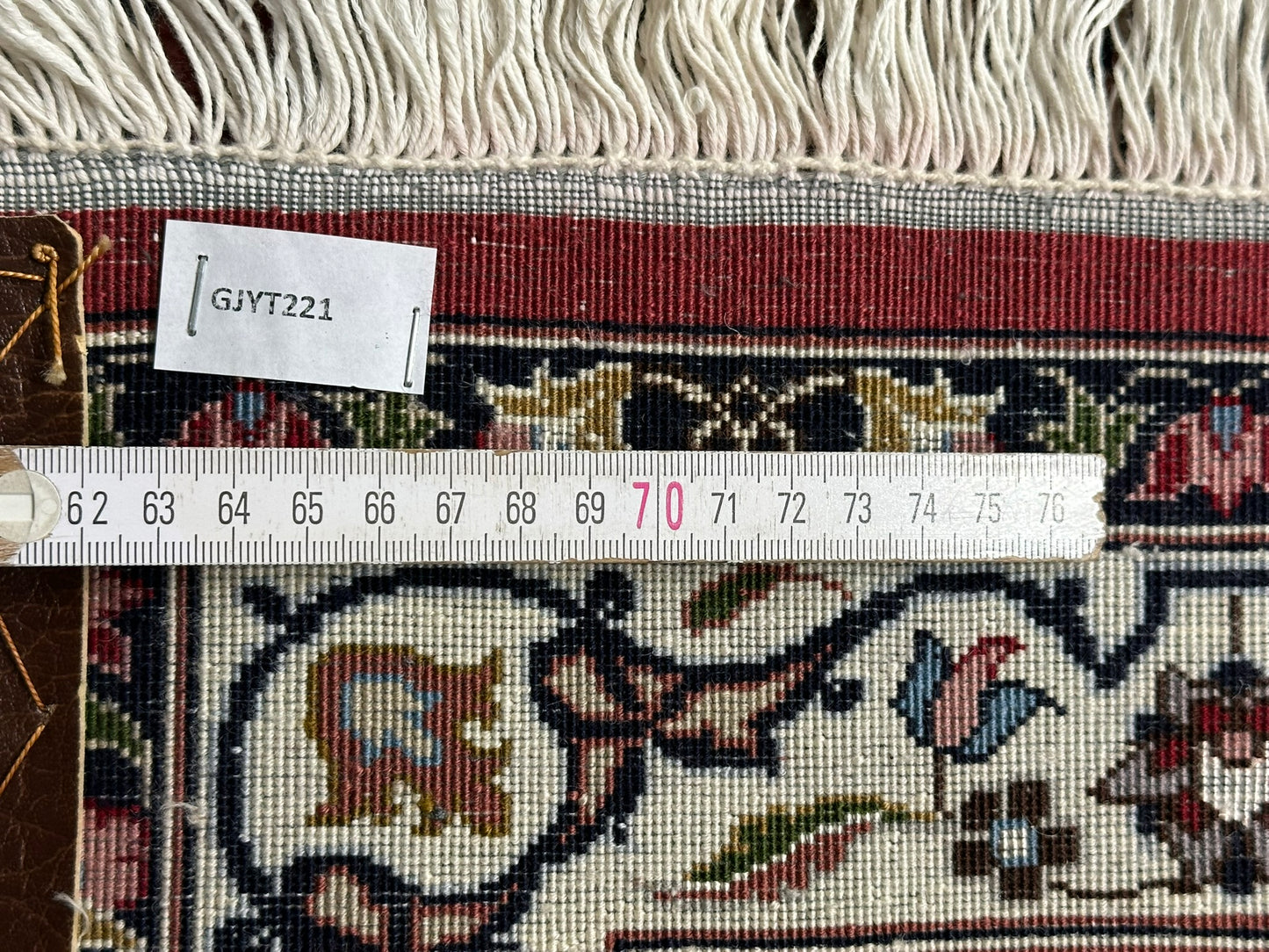 Orientteppich handgeknüpft 393x302 Täbriz Muster 50er