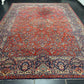 Orientteppich handgeknüpft antik naturfarben Keschan 426x320 cm