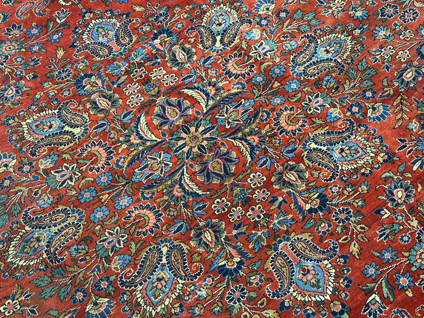 Orientteppich handgeknüpft antik naturfarben Keschan 426x320 cm