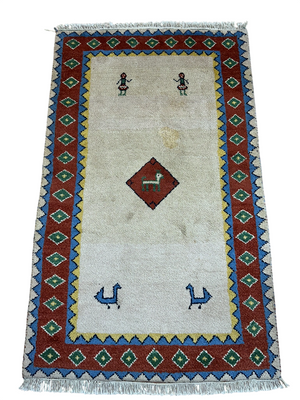 Orientteppich handgeknüpft Gabbeh Indian 155x94 cm
