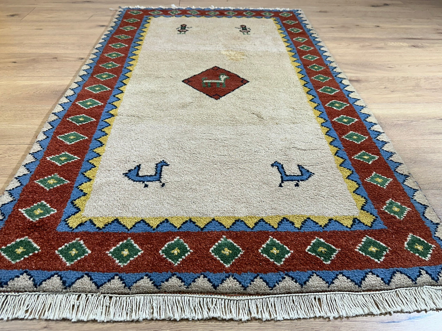 Orientteppich handgeknüpft Gabbeh Indian 155x94 cm