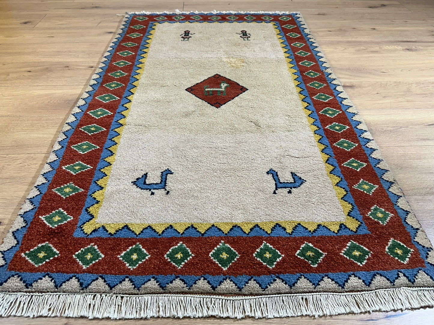 Orientteppich handgeknüpft Gabbeh Indian 155x94 cm