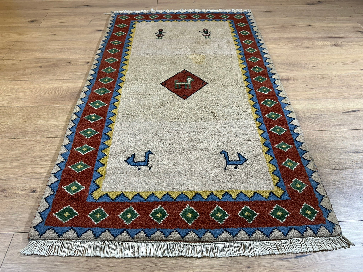 Orientteppich handgeknüpft Gabbeh Indian 155x94 cm