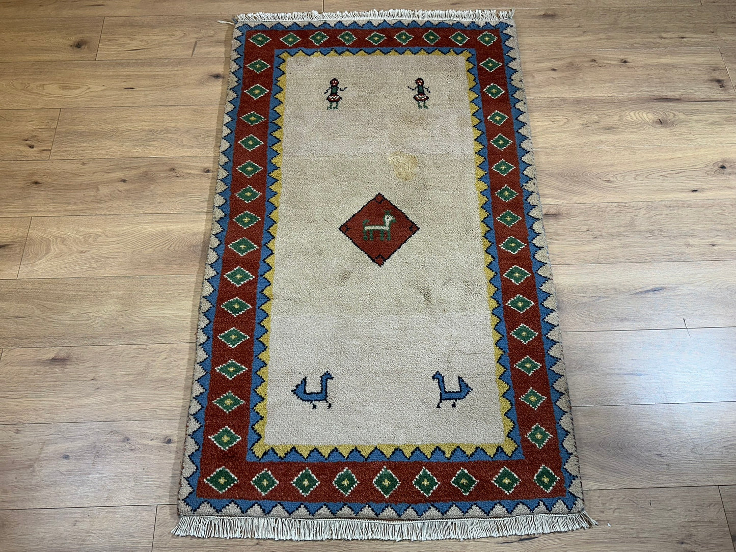 Orientteppich handgeknüpft Gabbeh Indian 155x94 cm