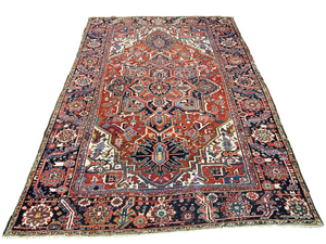 Orientteppich handgeknüpft 335x230cm antik naturfarben Heriz Artdeco