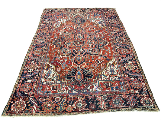 Orientteppich handgeknüpft 335x230cm antik naturfarben Heriz Artdeco