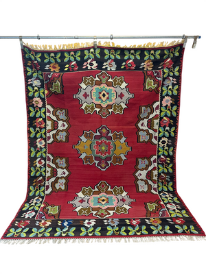 Orientteppich handgeknüpft 270x207cm antik naturfarben Karadga Kelim