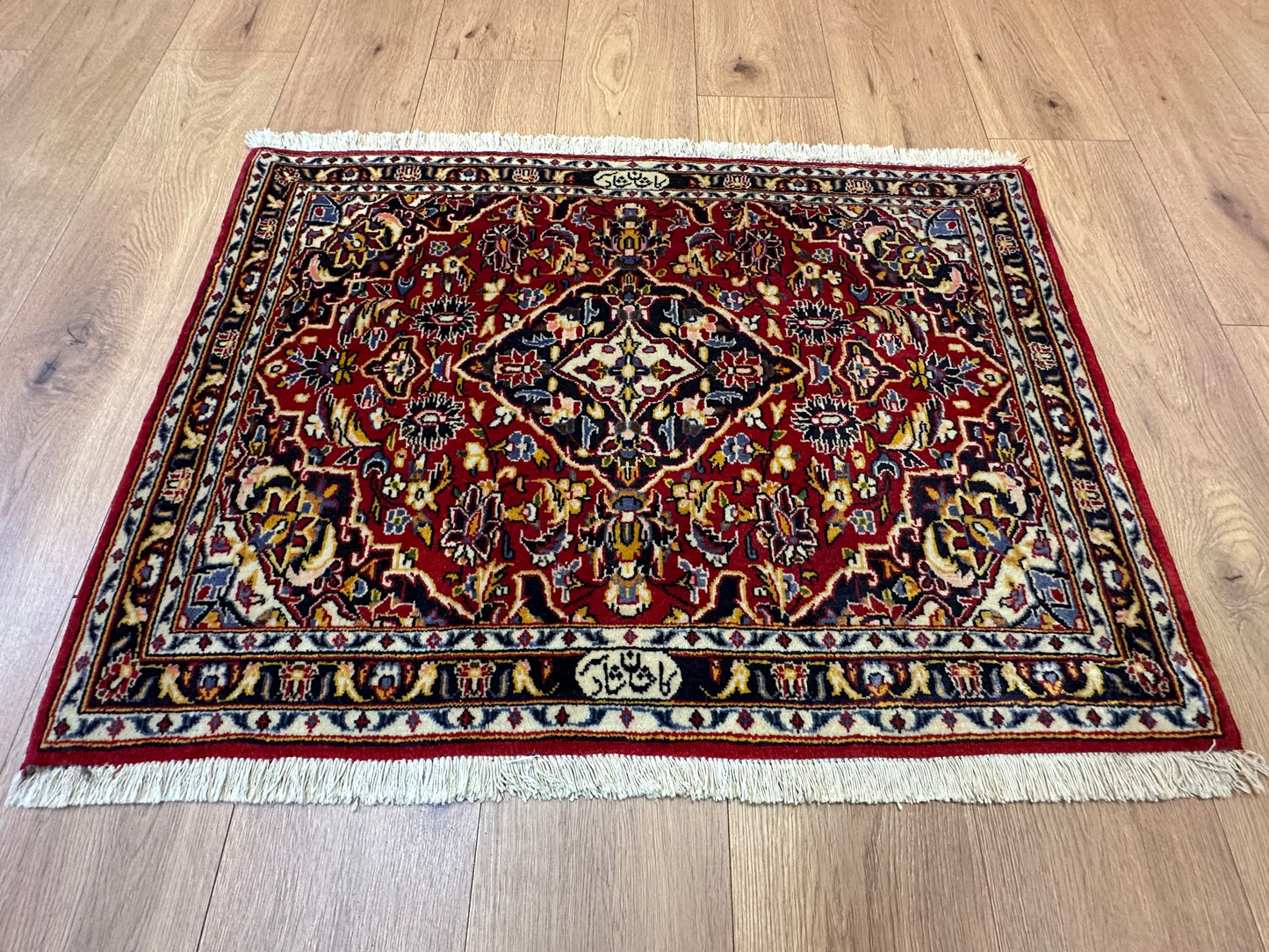 Perser Teppich Keshan Handgeknüpft aus hochwertiger Korkwolle 100x70cm