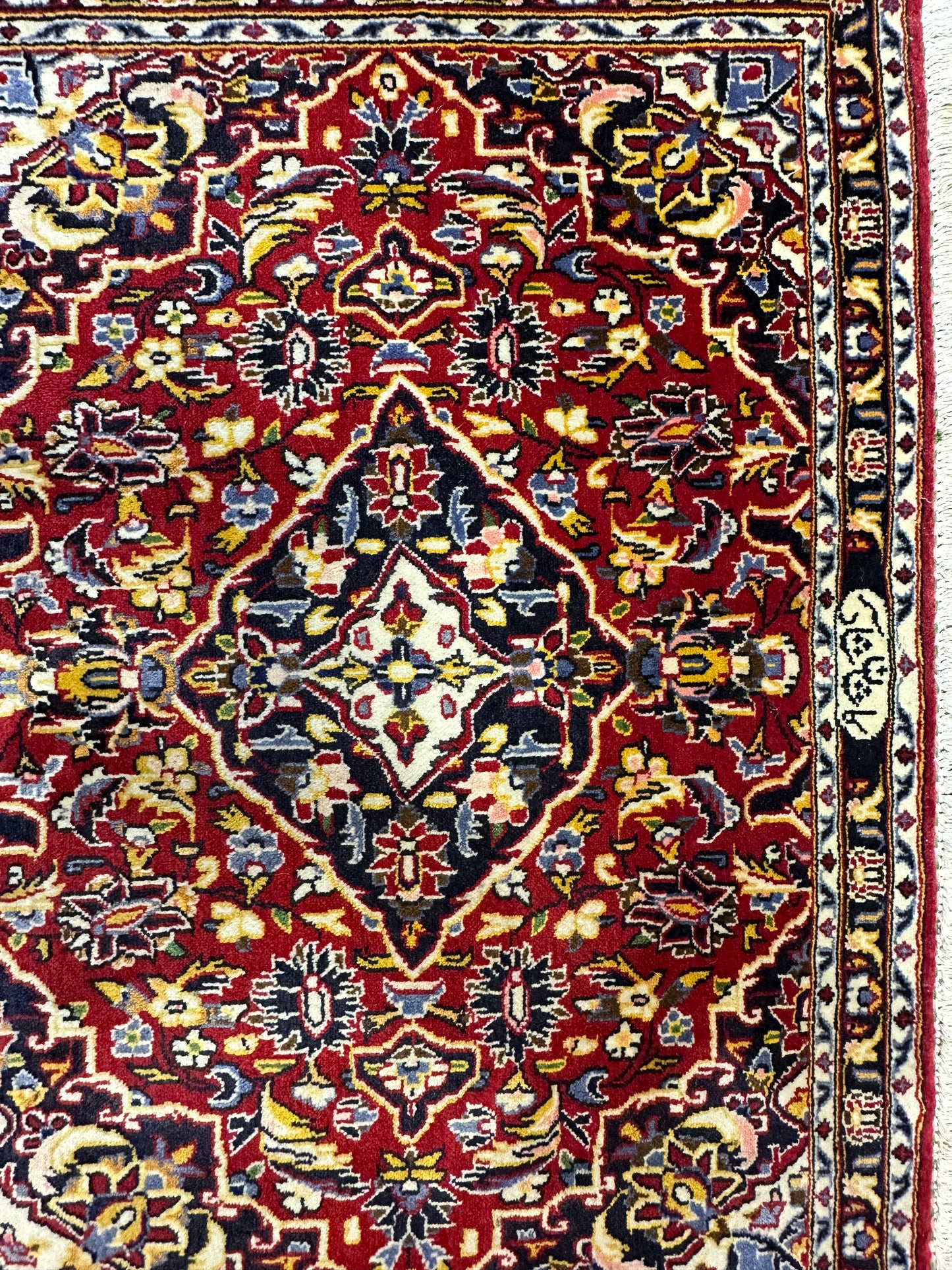 Perser Teppich Keshan Handgeknüpft aus hochwertiger Korkwolle 100x70cm