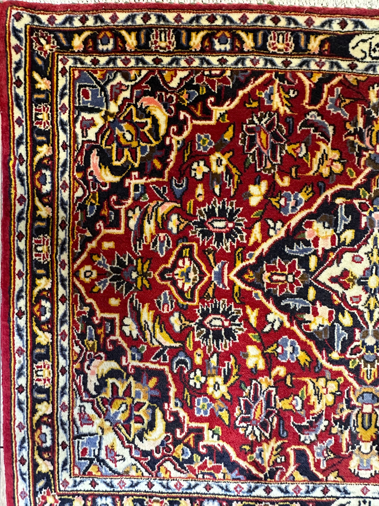 Perser Teppich Keshan Handgeknüpft aus hochwertiger Korkwolle 100x70cm