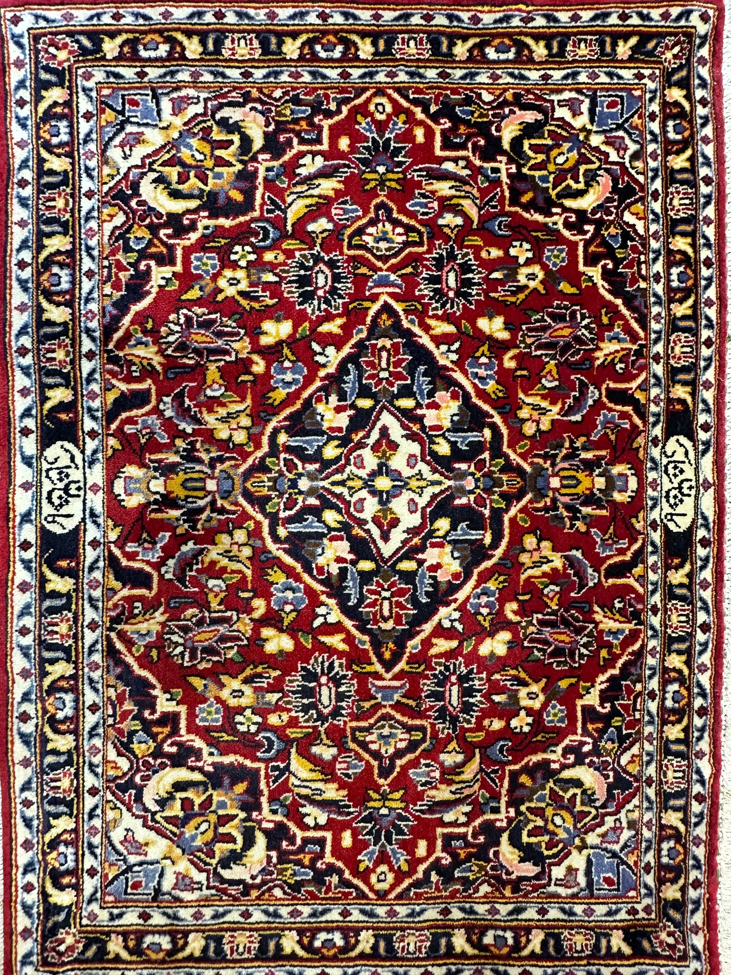 Perser Teppich Keshan Handgeknüpft aus hochwertiger Korkwolle 100x70cm