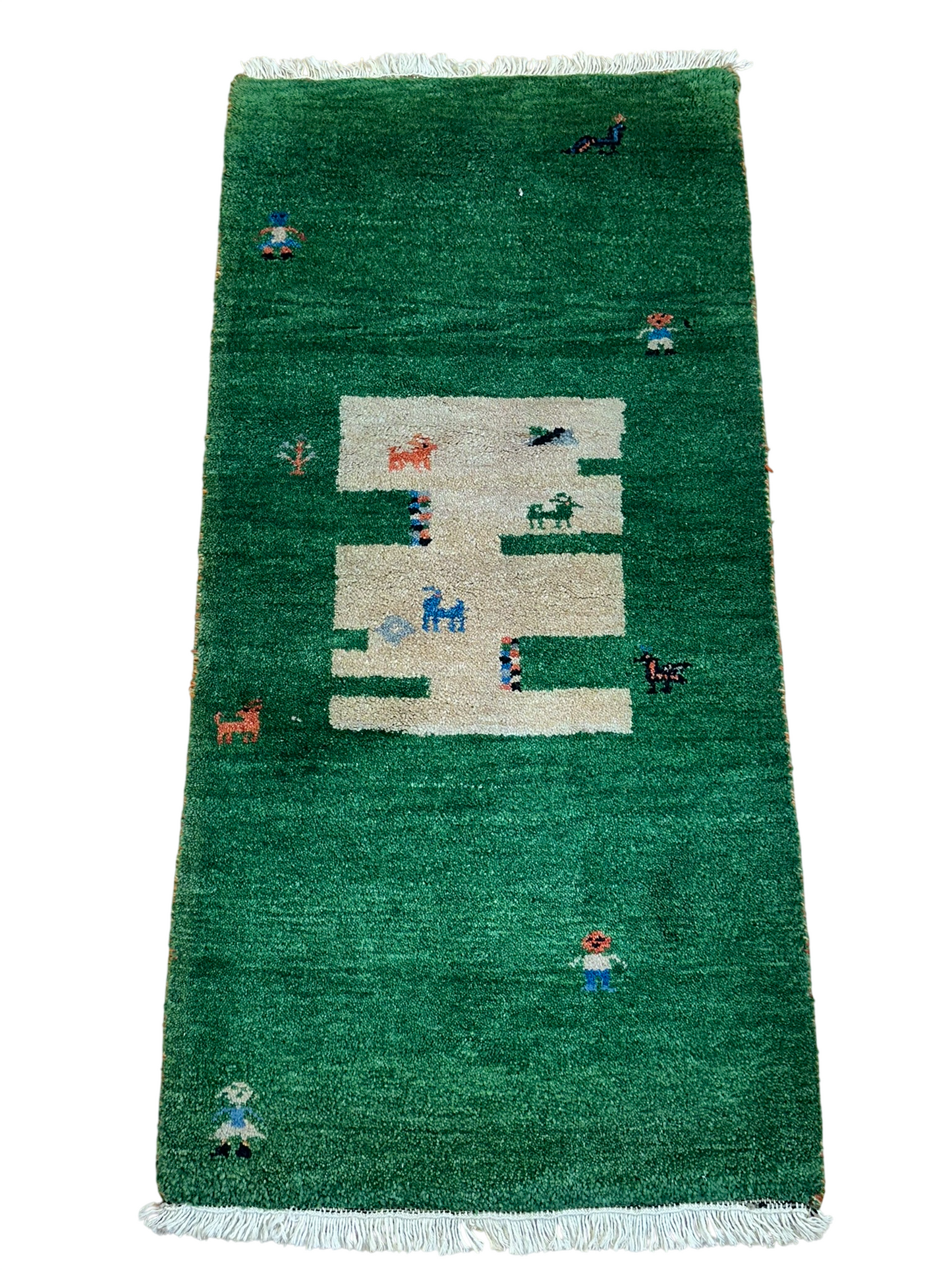 Orientteppich handgeknüpft Gabbeh Indian 137x68 cm