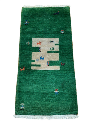Orientteppich handgeknüpft Gabbeh Indian 137x68 cm