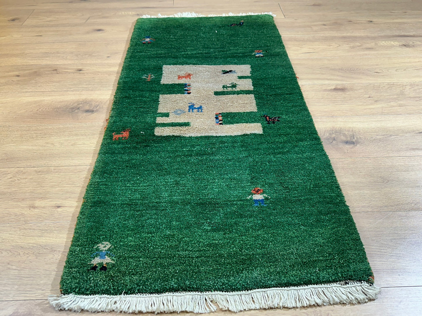 Orientteppich handgeknüpft Gabbeh Indian 137x68 cm
