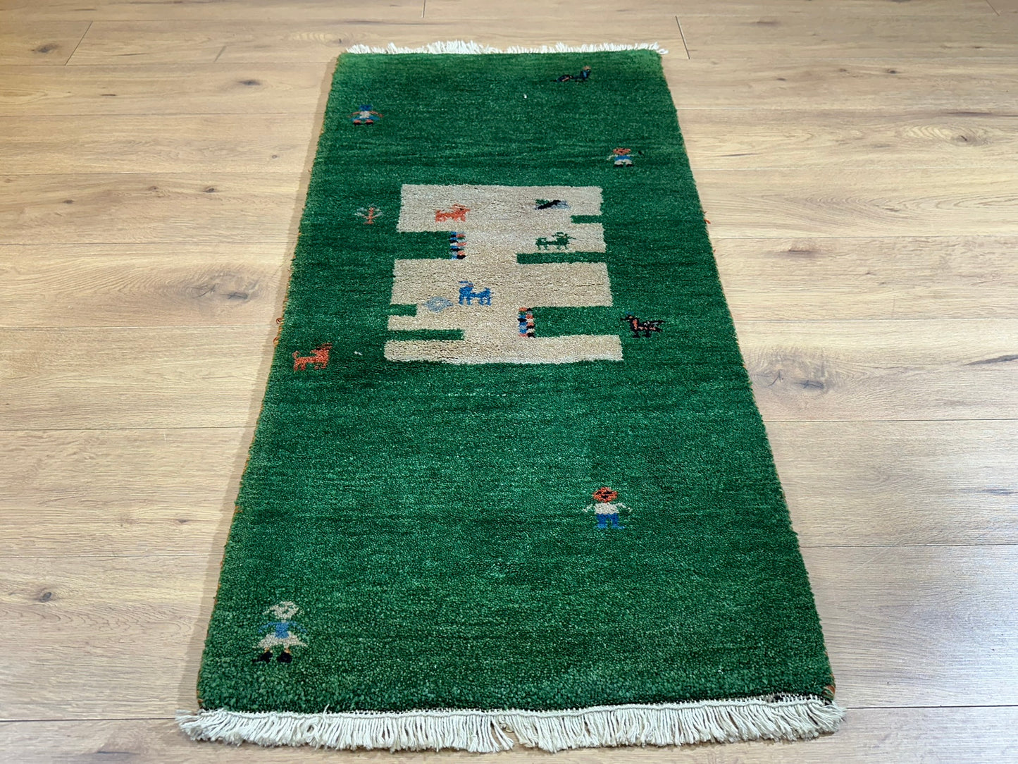 Orientteppich handgeknüpft Gabbeh Indian 137x68 cm