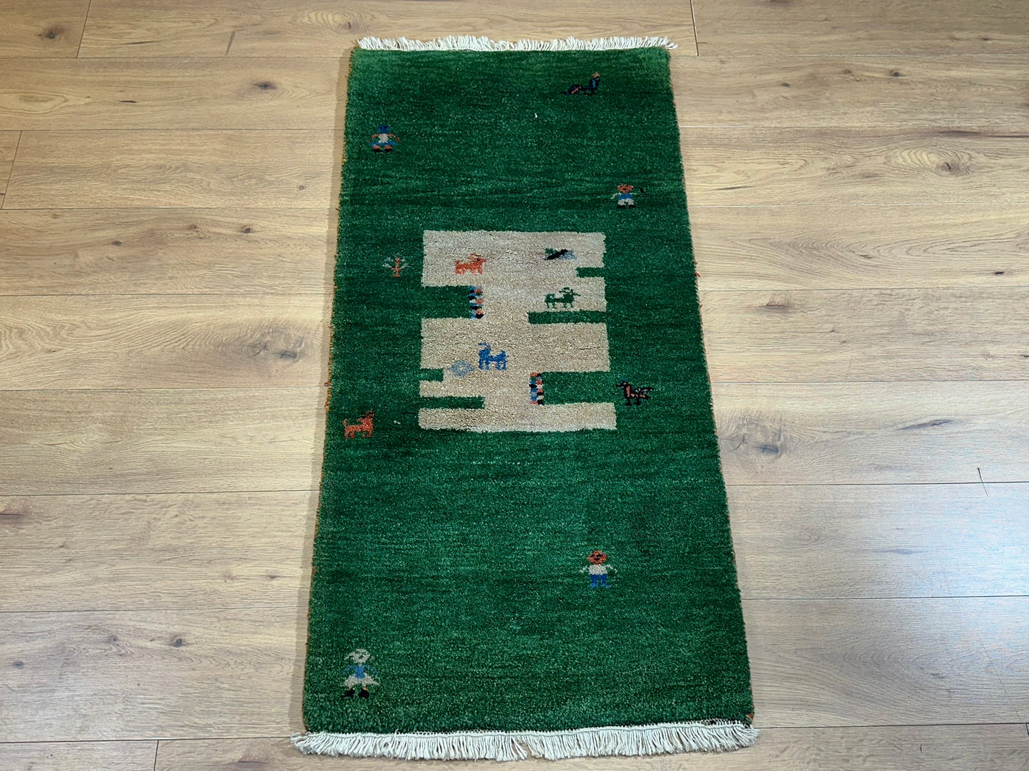 Orientteppich handgeknüpft Gabbeh Indian 137x68 cm