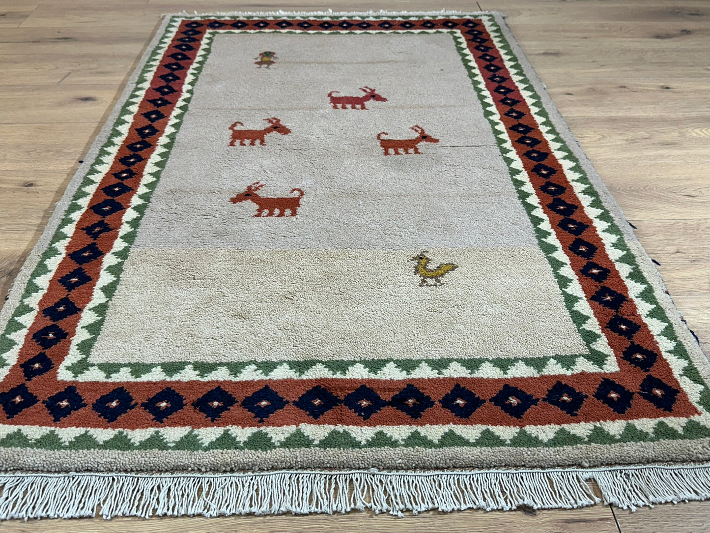 Orientteppich handgeknüpft Gabbeh Indian 150x95 cm