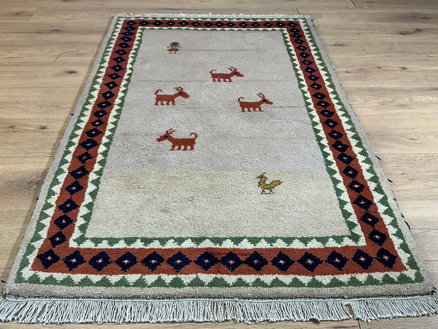 Orientteppich handgeknüpft Gabbeh Indian 150x95 cm