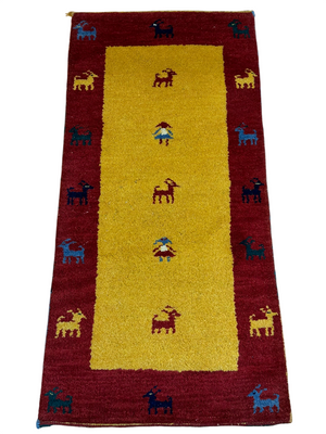 Orientteppich handgeknüpft Gabbeh Indian 122x60 cm