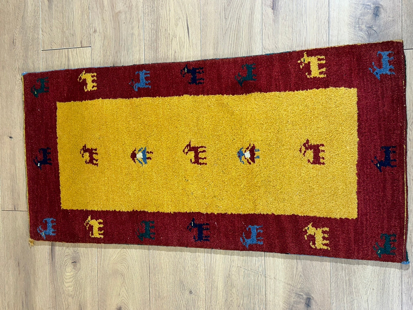 Orientteppich handgeknüpft Gabbeh Indian 122x60 cm